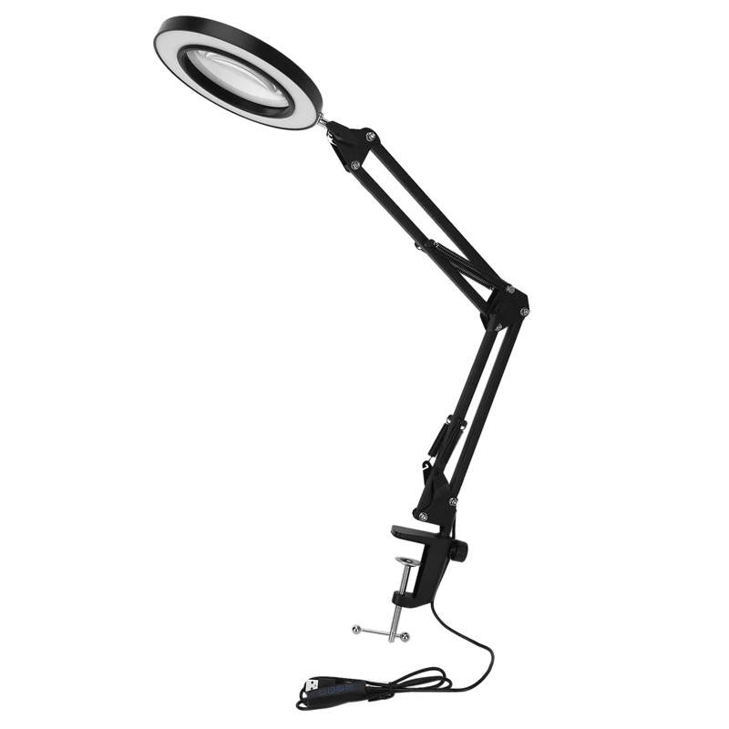 JHD-LED Magnifying Lamp With Clamp, 10 Levels Dimmable, 3 Color Modes, 5-Diopter Real Glass Lens, Adjustable Swivel Arm Lighted
JHD-LED Magnifying Lamp With Clamp, 10 Levels Dimmable, 3 Color Modes, 5-Diopter Real Glass Lens, Adjustable Swivel Arm Lighted