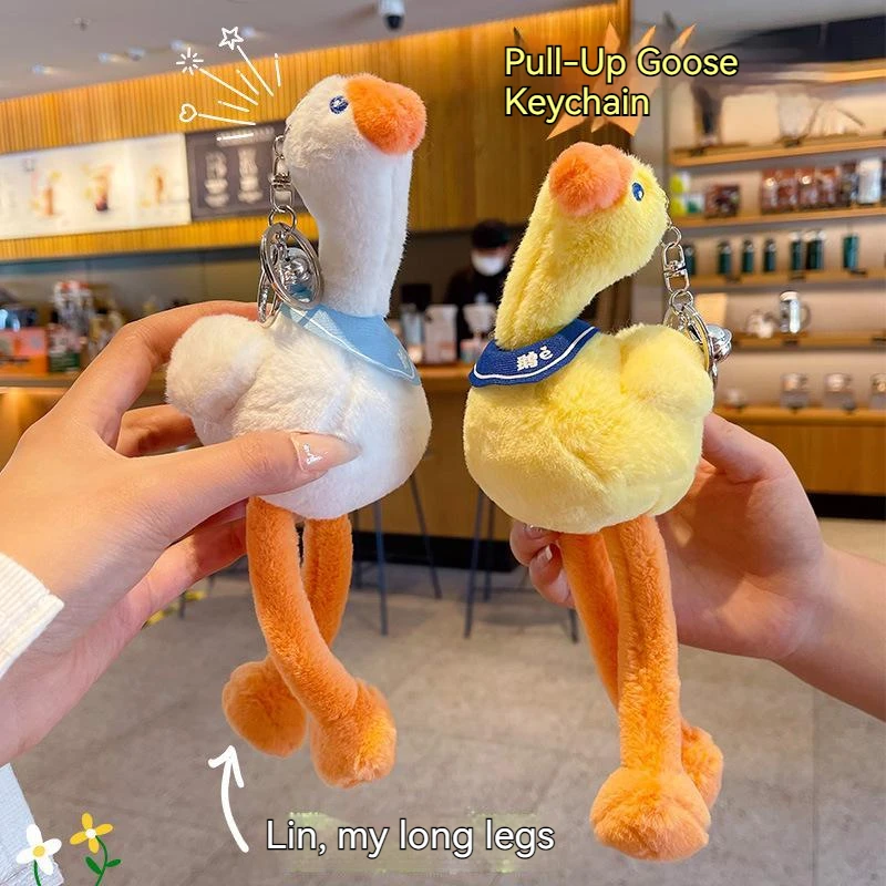 Cartoon Plush Pulling Goose Keychain Female Cute Trendy Fashion Car Keychain Kawaii Girl's School Bag Ornament Gifts For Kids
Cartoon Plush Pulling Goose Keychain Female Cute Trendy Fashion Car Keychain Kawaii Girl's School Bag Ornament Gifts For Kids