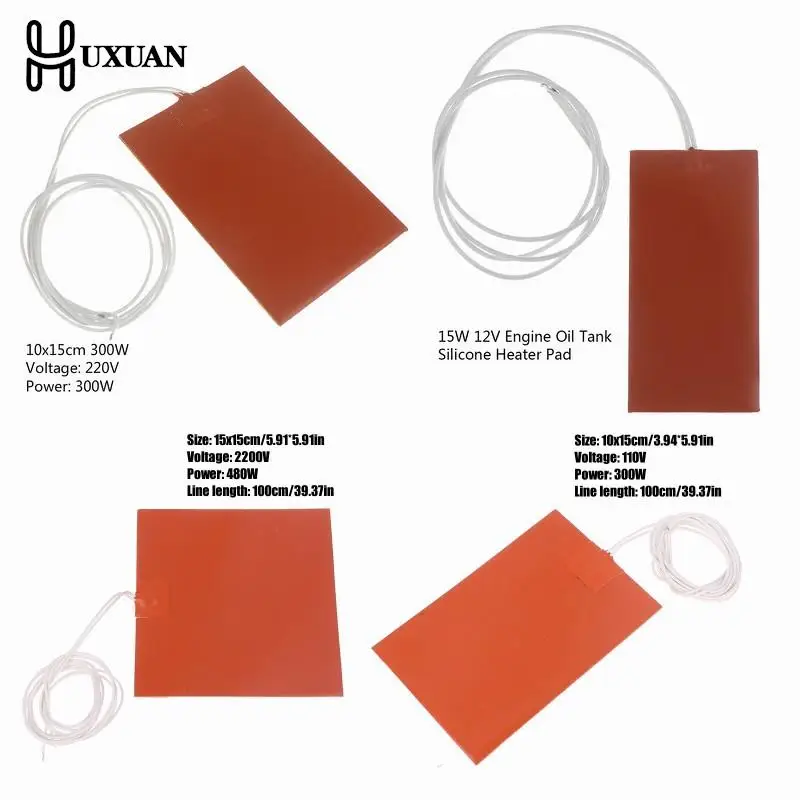 480/300W 220/110V Engine Oil Tank Silicone Heater Pad Universal Fuel Tank Water Tank Rubber Heating Mat Warming Accessories
480/300W 220/110V Engine Oil Tank Silicone Heater Pad Universal Fuel Tank Water Tank Rubber Heating Mat Warming Accessories