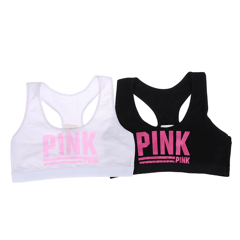 Teen Bra Girl Vest Cotton Spandex with Pink Letter Solid Color Girl's Sport Underwear Letter Racerback Training Underwear Women
Teen Bra Girl Vest Cotton Spandex with Pink Letter Solid Color Girl's Sport Underwear Letter Racerback Training Underwear Women