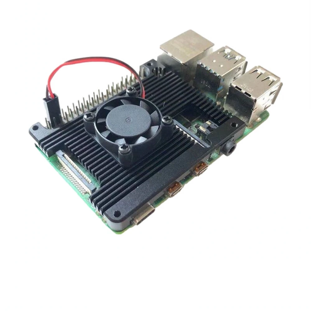 For Raspberry Pi 4 Model B Embedded Armor Aluminum Alloy Heatsink with 5V Cooling Fan for Raspberry Pi 4 Model B Computer Only
For Raspberry Pi 4 Model B Embedded Armor Aluminum Alloy Heatsink with 5V Cooling Fan for Raspberry Pi 4 Model B Computer Only