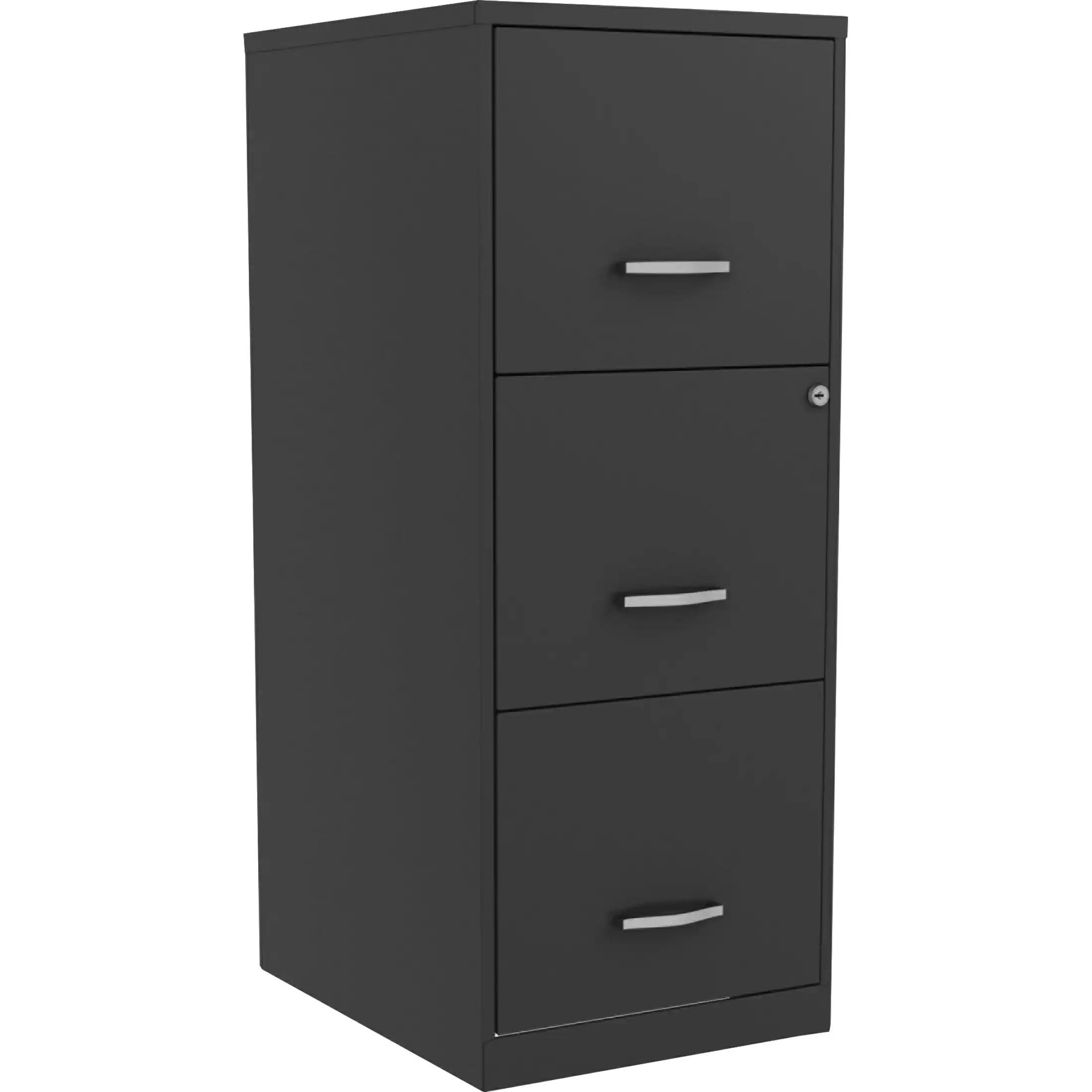 3-Drawer Vertical Filing Cabinet - 14.3" x 18" x 35.5" - 3 x File Drawer(s) Steel,Black, Chrome Handle, Baked Enamel
3-Drawer Vertical Filing Cabinet - 14.3" x 18" x 35.5" - 3 x File Drawer(s) Steel,Black, Chrome Handle, Baked Enamel