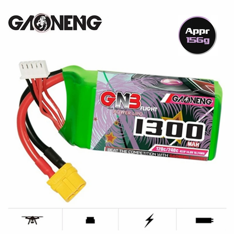 1-3 шт GNB 14,8 V 4S 1300mAh Макс 240C Lipo батарея черная серия для самолета RC FPV Квадрокоптер вертолет Дрон с XT60U-F вилкой
1-3 шт GNB 14,8 V 4S 1300mAh Макс 240C Lipo батарея черная серия для самолета RC FPV Квадрокоптер вертолет Дрон с XT60U-F вилкой
