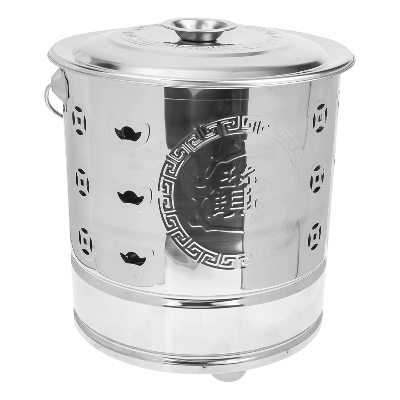 

Stainless Steel Cage Campfire Color Flame Packets Small Galvanized Trash Can With Lid for Families Friends