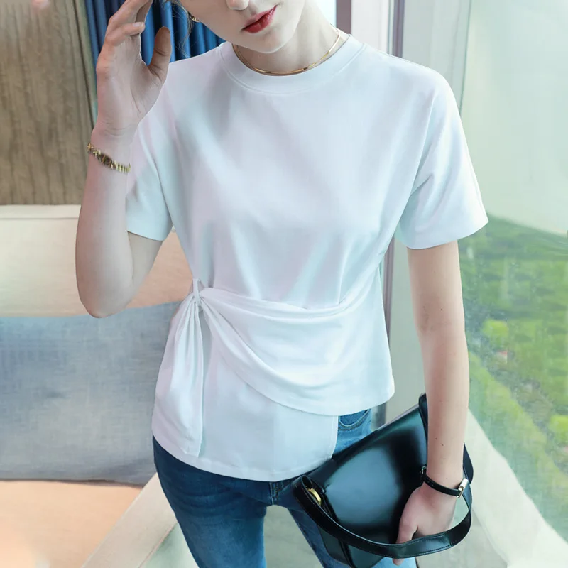 

Женская футболка с завязками, сексуальный укороченный топ, модный боди, футболки Y2k Goth, весна-лето 2023