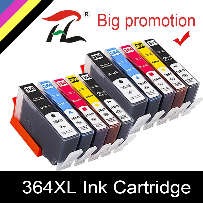 

YLC 2 комплекта 364XL, совместимая замена чернильных картриджей для принтера HP 364 xl Deskjet 3070A 5510 6510 B209a C510a C309a