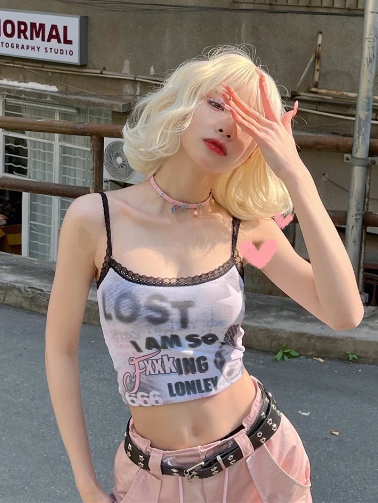 QWEEK Y2k Harajuku Lace Graphic Tank Top Women Streetwear Vintage White Print Crop Tops Sexy Kawaii Aesthetic Halter Top Summer
QWEEK Y2k Harajuku Lace Graphic Tank Top Women Streetwear Vintage White Print Crop Tops Sexy Kawaii Aesthetic Halter Top Summer