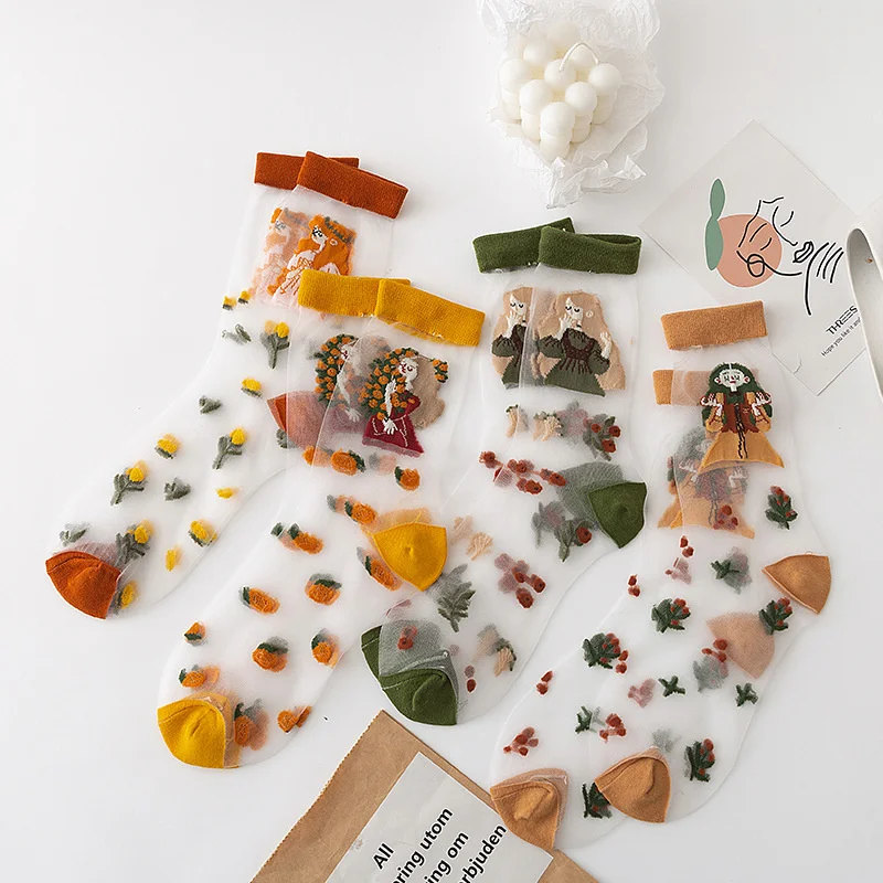 Летние короткие шелковые носки для девочек с мультяшным рисунком Лолита, женские прозрачные милые носки средней длины, повседневные тонкие...
Летние короткие шелковые носки для девочек с мультяшным рисунком Лолита, женские прозрачные милые носки средней длины, повседневные тонкие...