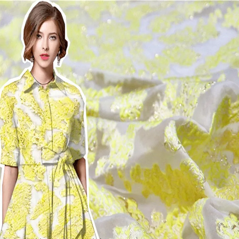 Spring and Summer Elegant Gold Silk Three-dimensional Relief Flower Cutting Jacquard Organza Dress Clothing Fashion Fabric
Spring and Summer Elegant Gold Silk Three-dimensional Relief Flower Cutting Jacquard Organza Dress Clothing Fashion Fabric