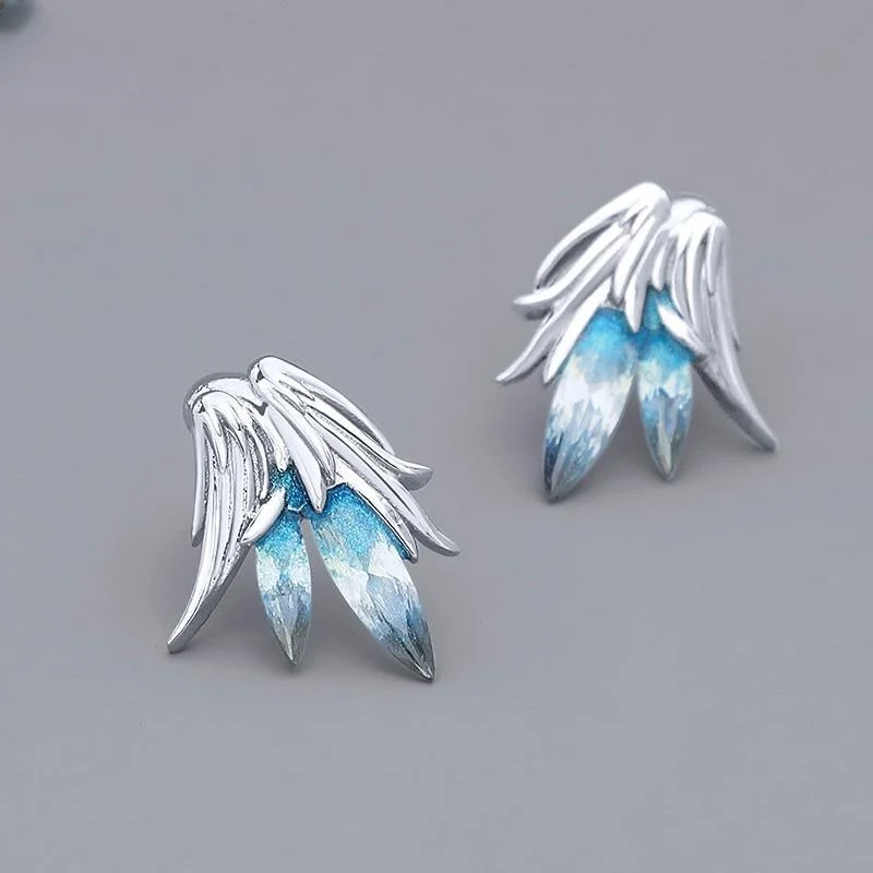 Fashion Silver Color Robin Stud Earrings Blue Crystal Zircon Leaf Earrings for Women Charm Ear Jewelry Accessories Gifts
Fashion Silver Color Robin Stud Earrings Blue Crystal Zircon Leaf Earrings for Women Charm Ear Jewelry Accessories Gifts