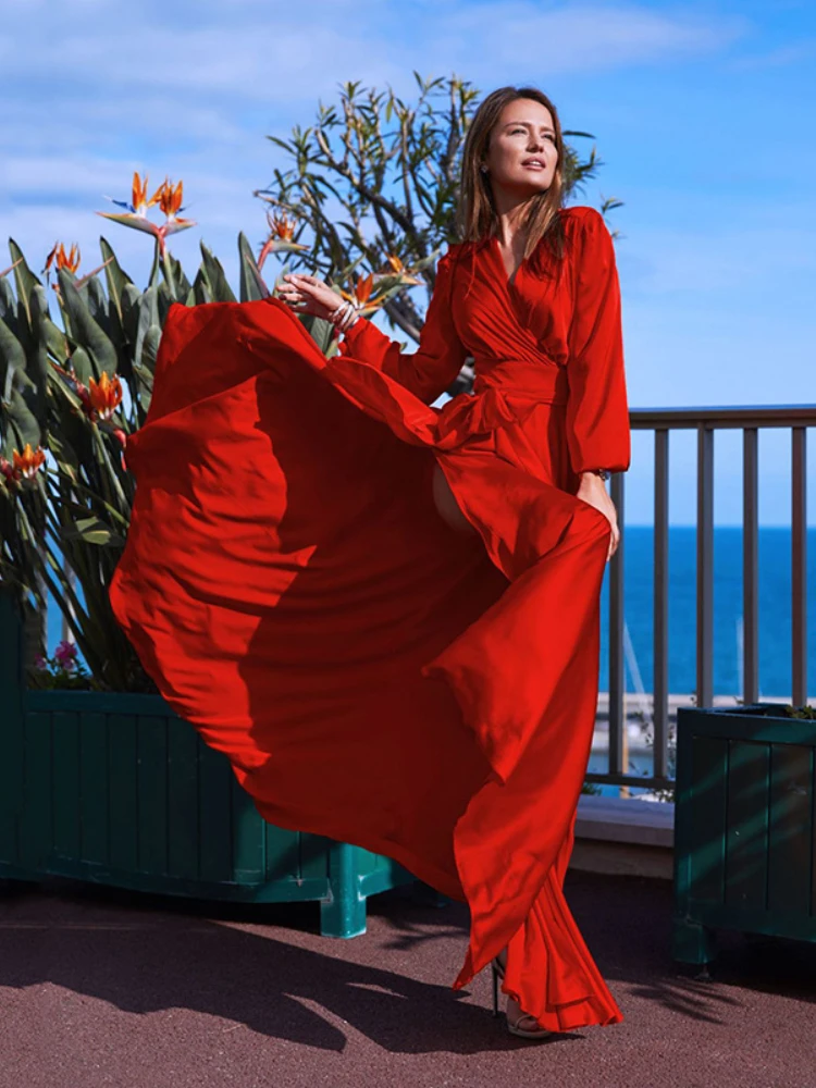 2022 Spring/autumn New Bohemian Style Floor-length Sexy Dress Maxi Dresses for Women Wedding&Engagement Red V-Neck Dress
2022 Spring/autumn New Bohemian Style Floor-length Sexy Dress Maxi Dresses for Women Wedding&Engagement Red V-Neck Dress