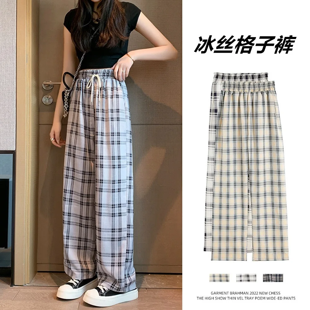 New trousers, blue plaid pants, children's thin casual, loose and versatile, small and wide legs
New trousers, blue plaid pants, children's thin casual, loose and versatile, small and wide legs