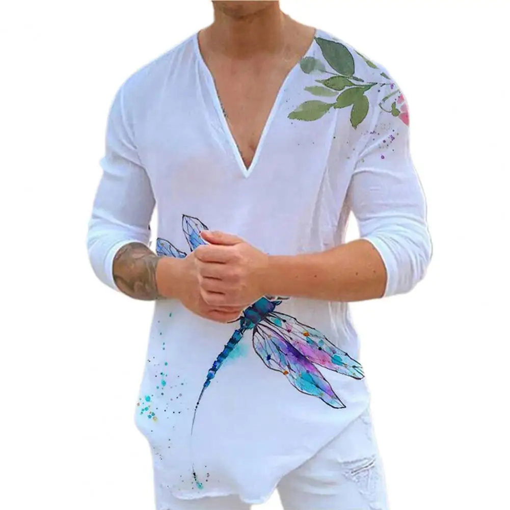 Men T-Shirt Artistic Dragonfly Print V Neck Long Sleeve Spring Shirt for Daily Wear Men Shirts
Men T-Shirt Artistic Dragonfly Print V Neck Long Sleeve Spring Shirt for Daily Wear Men Shirts