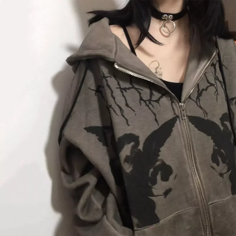 New2022 Hip Hop Streetwear Hoodies Goth Angel Dark Print Zipper Jacket Coat Harajuku Y2K Hooded Top Clothes Men Women Punk Outwe
New2022 Hip Hop Streetwear Hoodies Goth Angel Dark Print Zipper Jacket Coat Harajuku Y2K Hooded Top Clothes Men Women Punk Outwe