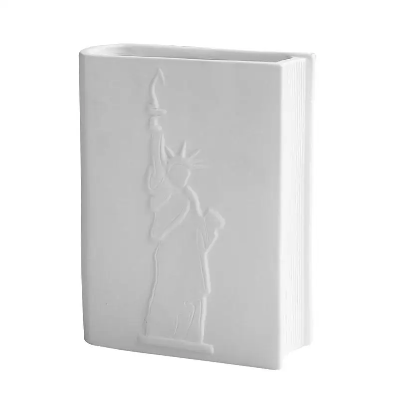 Book Flower Vase Book-Shaped Decorative Ceramic Vase With Statue Of Liberty Relief Bookshelf Decor For Floral Arrangement Decor
Book Flower Vase Book-Shaped Decorative Ceramic Vase With Statue Of Liberty Relief Bookshelf Decor For Floral Arrangement Decor