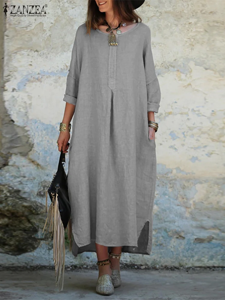 ZANZEA Women Casual Loose Maxi Dress 2023 Spring Solid Color Vacation Side Slit Long Dresses Fashion O-neck Elegant Vestidos
ZANZEA Women Casual Loose Maxi Dress 2023 Spring Solid Color Vacation Side Slit Long Dresses Fashion O-neck Elegant Vestidos
