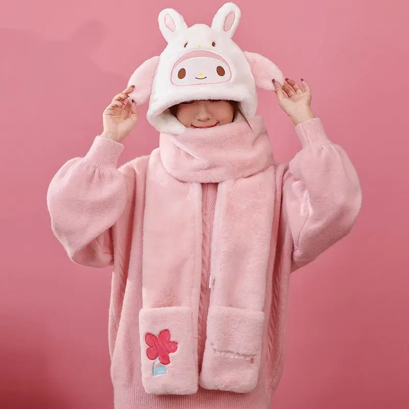 Hello Kitty Cinnamoroll Sanrio Pachacco Anime Kawaii Hats Cute Cartoon Plush Warm Gloves Winter Girl Thickening Scarves Gift
Hello Kitty Cinnamoroll Sanrio Pachacco Anime Kawaii Hats Cute Cartoon Plush Warm Gloves Winter Girl Thickening Scarves Gift