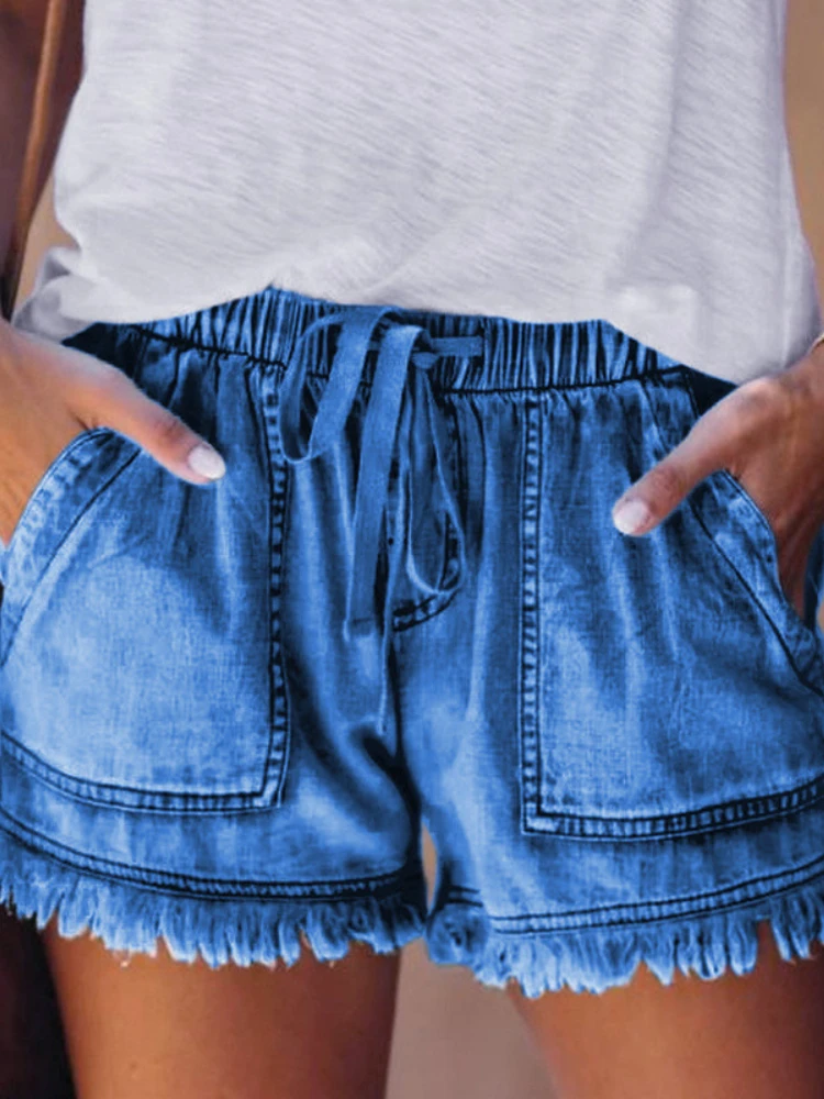 Spring and Summer Street Shooting Style Elastic Waist Casual Loose High Waist Slim Denim Shorts Women Jean Shorts Elastic Waist
Spring and Summer Street Shooting Style Elastic Waist Casual Loose High Waist Slim Denim Shorts Women Jean Shorts Elastic Waist