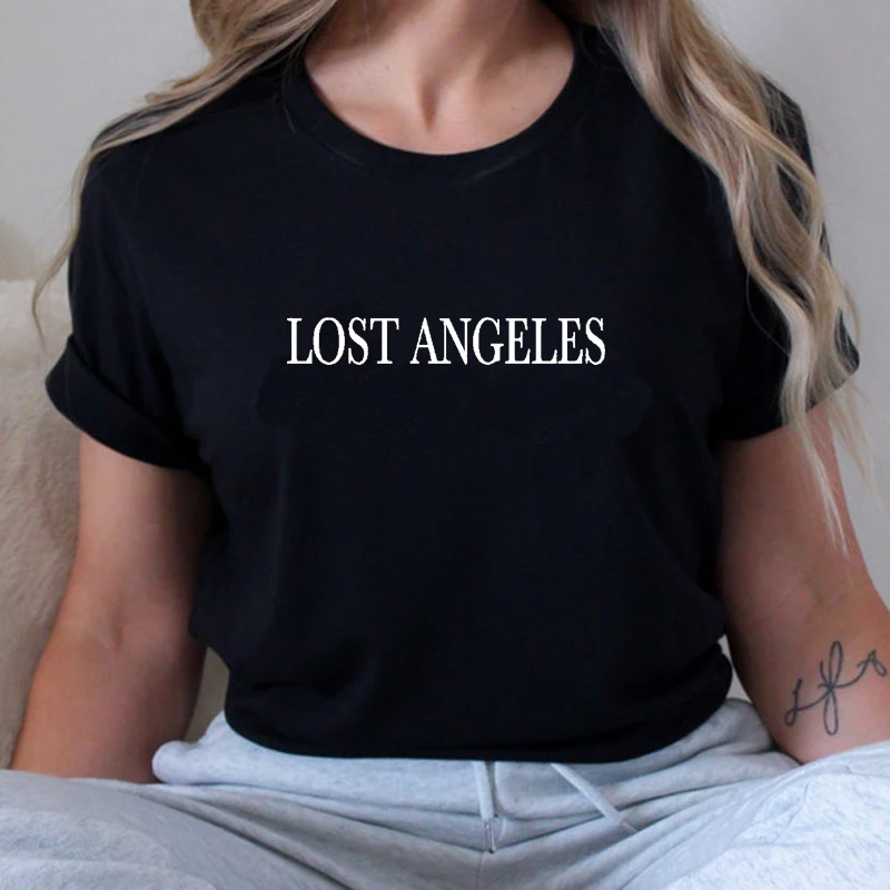 Lost Angeles Unisex T Shirts Cotton High Quality Solgan Graphic Tee O Neck Streetwear Outfits Fashion Women Tshirt Ladies Tops
Lost Angeles Unisex T Shirts Cotton High Quality Solgan Graphic Tee O Neck Streetwear Outfits Fashion Women Tshirt Ladies Tops