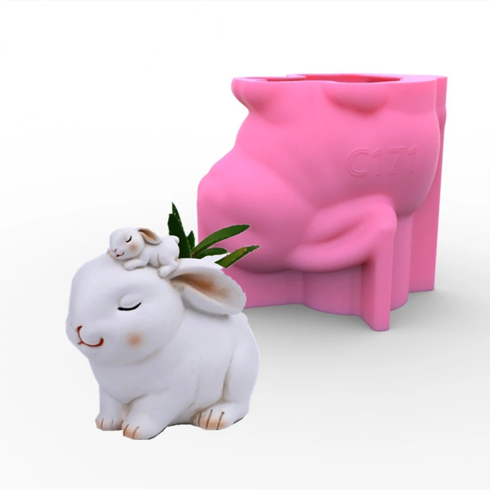 Cute Mother and Child Rabbit Succulent Flower Pot Silicone Molds DIY Clay Concrete Plaster Cement Ashtray Pen Holder Mold
Cute Mother and Child Rabbit Succulent Flower Pot Silicone Molds DIY Clay Concrete Plaster Cement Ashtray Pen Holder Mold