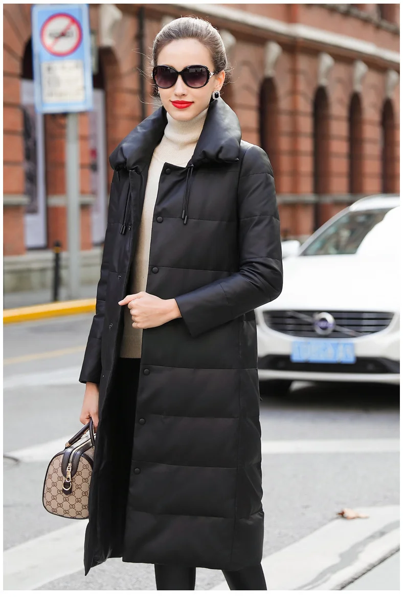 2023 Leather coat,Genuine Leather Jacket Women Long Winter Parkas 90% White Duck Down Jackets Real Sheepskin Coat Feamle Femme 
2023 Leather coat,Genuine Leather Jacket Women Long Winter Parkas 90% White Duck Down Jackets Real Sheepskin Coat Feamle Femme
