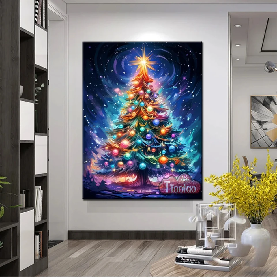 

5D абстрактная фантазия алмазная живопись «сделай сам» Рождественская елка пейзаж полная квадратная Круглая Мозаика из бисера вышивка домашний декор роспись