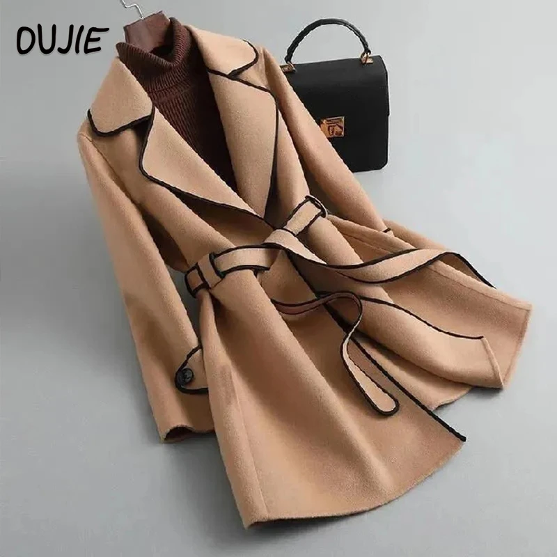 Fashion Lapel Cashmere Coat Women Warm Solid Color Long Sleeve Adjustable Belt Waist Elegant Winter Jacket Mid Length Coat Women
Fashion Lapel Cashmere Coat Women Warm Solid Color Long Sleeve Adjustable Belt Waist Elegant Winter Jacket Mid Length Coat Women