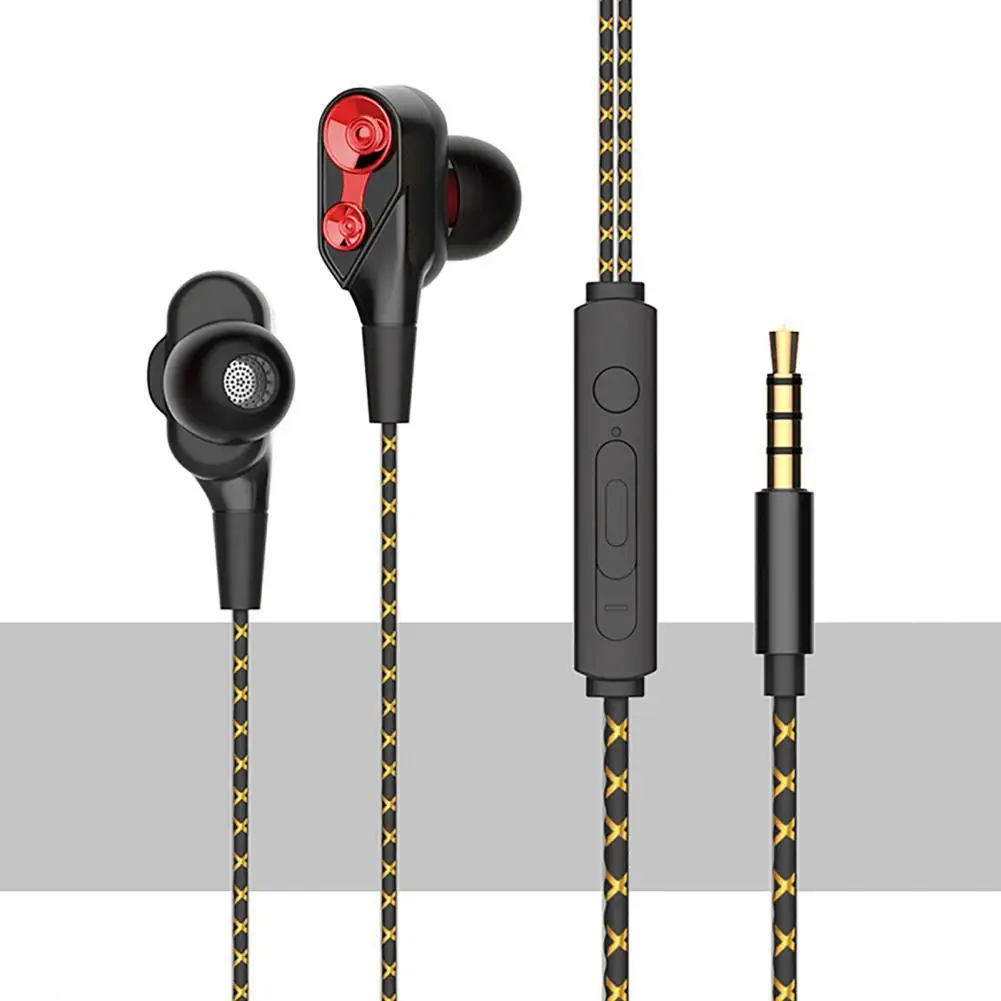 Wired Earphone Double Moving Coil Heavy Bass 3.5mm Sports In-ear Earbuds with Mic for Mobile Phone
Wired Earphone Double Moving Coil Heavy Bass 3.5mm Sports In-ear Earbuds with Mic for Mobile Phone
