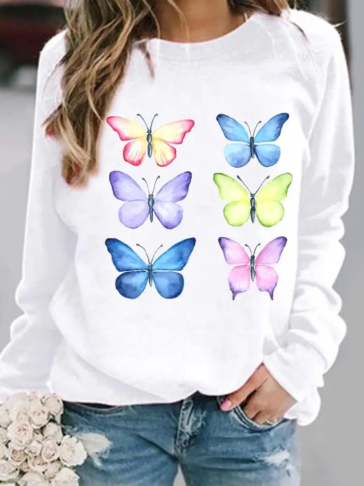 Women Long Sleeve Pullovers Clothing Ladies Spring Autumn Winter Watercolor Butterfly Hoodies Female Casual Graphic Sweatshirts
Women Long Sleeve Pullovers Clothing Ladies Spring Autumn Winter Watercolor Butterfly Hoodies Female Casual Graphic Sweatshirts