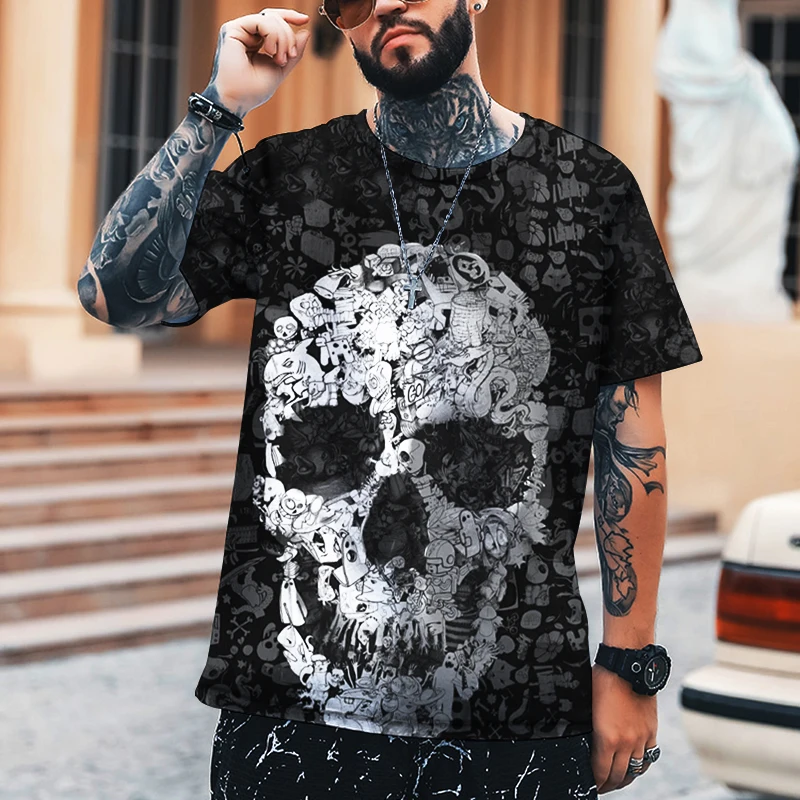 Spring Summer 2022 Men's 3D Printed T-shirt Horror Skull Pattern Supports Fat Size S-5XL Casual Fashion Men Loose Tops
Spring Summer 2022 Men's 3D Printed T-shirt Horror Skull Pattern Supports Fat Size S-5XL Casual Fashion Men Loose Tops