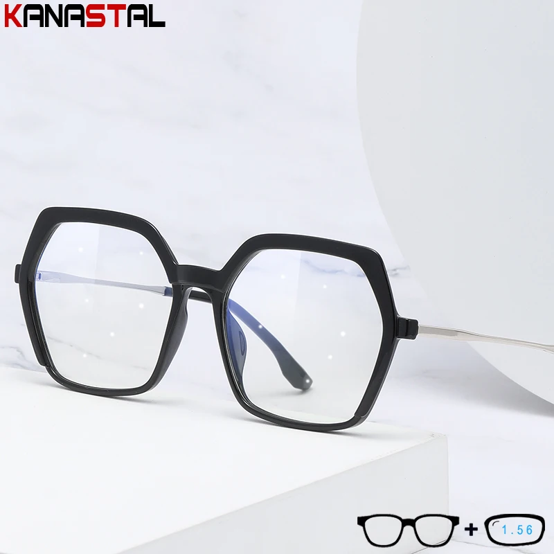 New Women Blue Light Blocking Reading Glasses Men TR Polygon Eyeglasses Frame Optics CR39 Myopia Presbyopic Prescription Eyewear
New Women Blue Light Blocking Reading Glasses Men TR Polygon Eyeglasses Frame Optics CR39 Myopia Presbyopic Prescription Eyewear