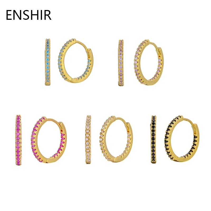 ENSHIR Gold Color Rainbow Zircon Small Hoop Earrings for Women Fashion Jewelry New Arrival Wholesale
ENSHIR Gold Color Rainbow Zircon Small Hoop Earrings for Women Fashion Jewelry New Arrival Wholesale