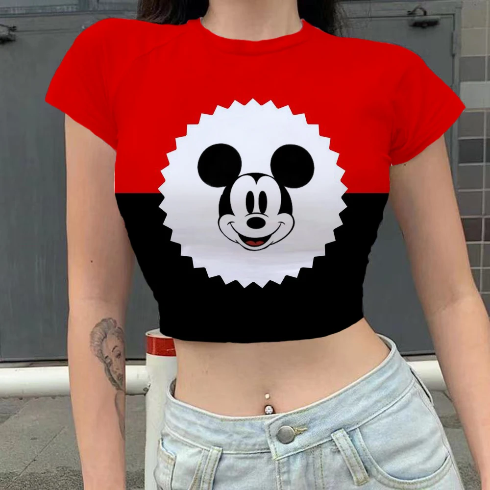 Sexy Crop Top T-Shirt Female Disney Minnie Mickey Mouse Short Sleeve T-shirts for Women High Waist Slim Short Sport T-Shirt
Sexy Crop Top T-Shirt Female Disney Minnie Mickey Mouse Short Sleeve T-shirts for Women High Waist Slim Short Sport T-Shirt