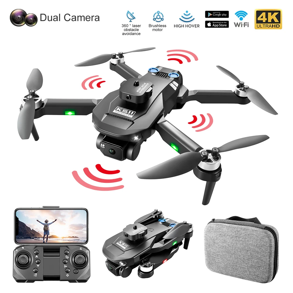 

KS11 Mini Drone 8K HD Dual Camera WIFI FPV Aerial Photography Optical Flow Positioning Brushless Motor Helicopter RC Quadcopter