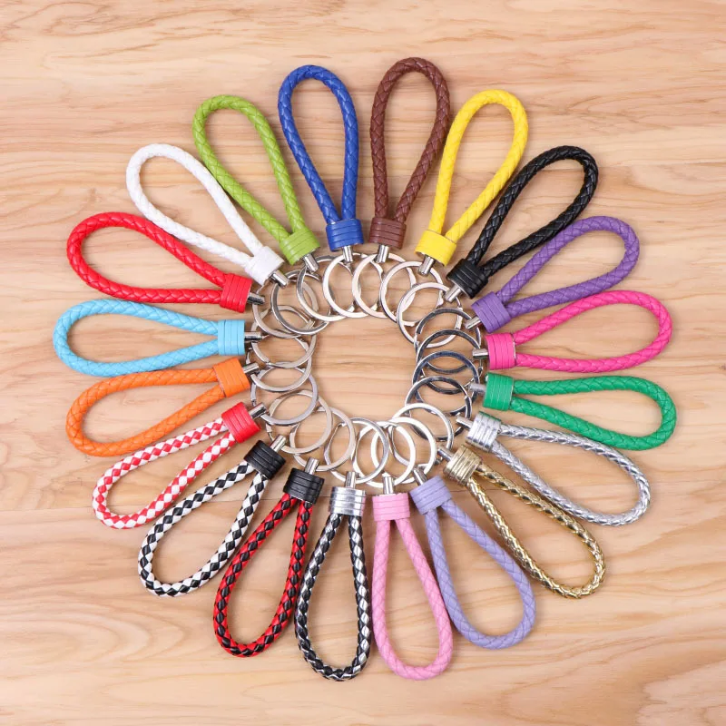 Metal pu leather rope keychain woven rope keychain small gift accessories pendant keyring
Metal pu leather rope keychain woven rope keychain small gift accessories pendant keyring