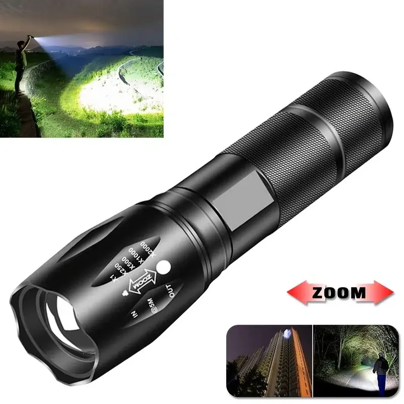 HMTX Powerful T6 LED Flashlight, Super Bright Aluminum Alloy Portable Torch, (No Battery And Charging Cable) Tactical Flash Ligh
HMTX Powerful T6 LED Flashlight, Super Bright Aluminum Alloy Portable Torch, (No Battery And Charging Cable) Tactical Flash Ligh