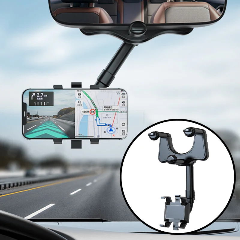 360° Rearview Mirror Phone Holder for Car Mount Phone and GPS Holder Universal Rotating Adjustable Telescopic Car Phone Holder
360° Rearview Mirror Phone Holder for Car Mount Phone and GPS Holder Universal Rotating Adjustable Telescopic Car Phone Holder