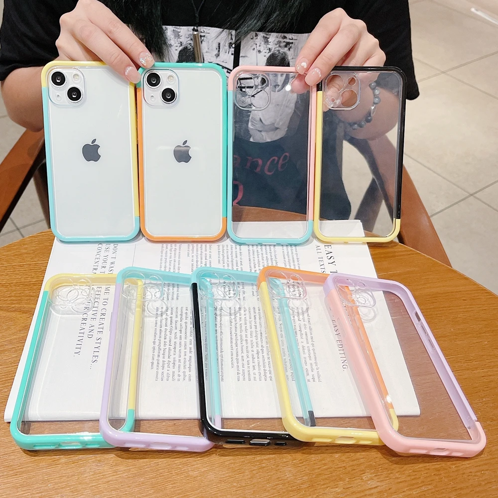 Transparent Phone Case for iPhone 13 12 11 Pro Max 7 8 Plus Apple X XS XR Cases Clear Silicone Cover Bumper Contrast Color Frame
Transparent Phone Case for iPhone 13 12 11 Pro Max 7 8 Plus Apple X XS XR Cases Clear Silicone Cover Bumper Contrast Color Frame