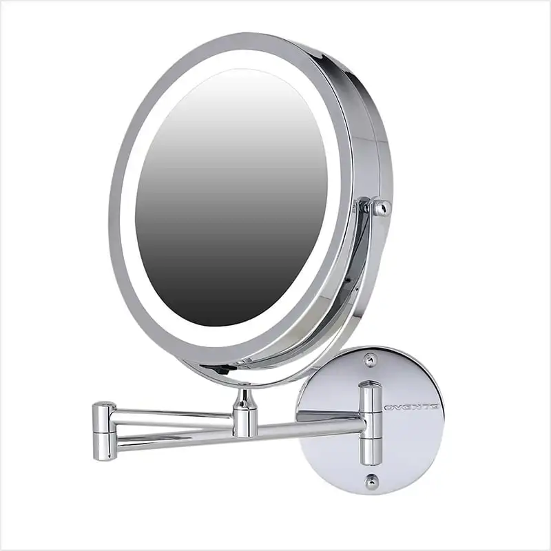 7" Lighted Wall Mount Makeup Mirror, 1X & 7X Magnifier, Adjustable Double Sided Round LED, Extend, Retractable & Folding Arm, Co 
7" Lighted Wall Mount Makeup Mirror, 1X & 7X Magnifier, Adjustable Double Sided Round LED, Extend, Retractable & Folding Arm, Co