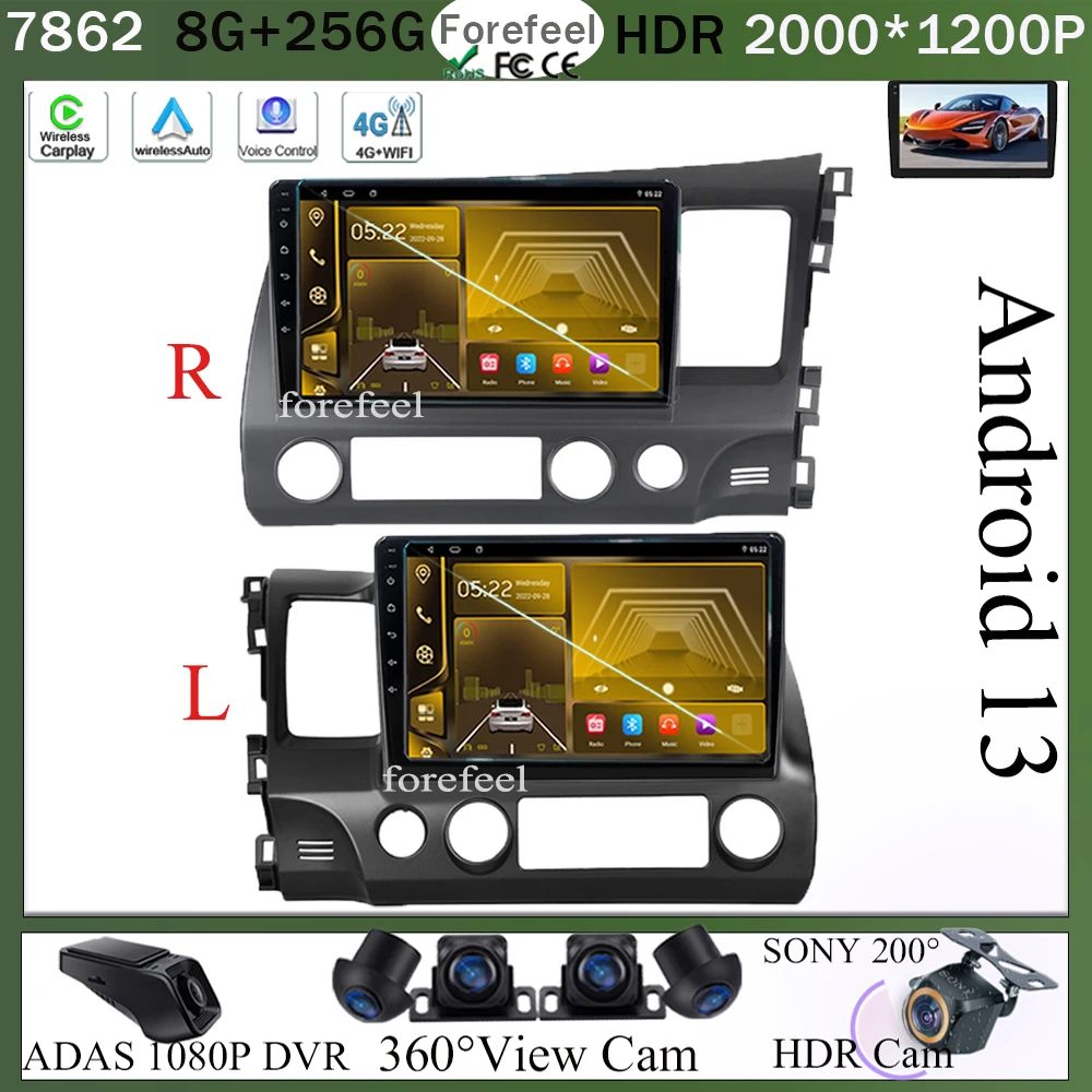 7862 Car DVD Player Android 12 For Honda Civic 8 2005 - 2011 Auto Stereo Touch QLED Screen Bluetooth Video Radio Carplay WIFI
7862 Car DVD Player Android 12 For Honda Civic 8 2005 - 2011 Auto Stereo Touch QLED Screen Bluetooth Video Radio Carplay WIFI