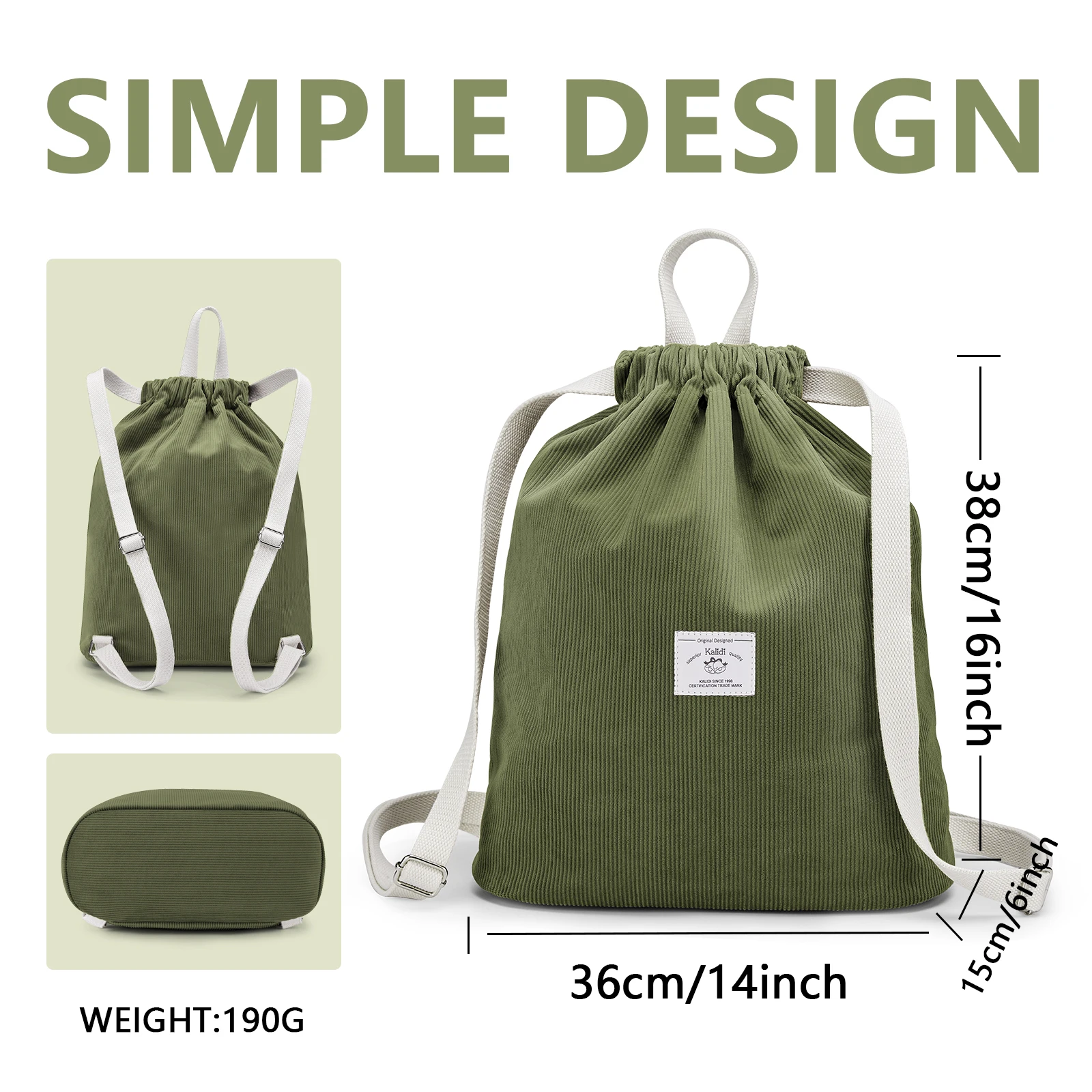 2022 KALIDI Corduroy Drawstring Pocket Fashion Frendy New Style Large Capacity Storage Bag High Quality Women Backpack Handbag
2022 KALIDI Corduroy Drawstring Pocket Fashion Frendy New Style Large Capacity Storage Bag High Quality Women Backpack Handbag