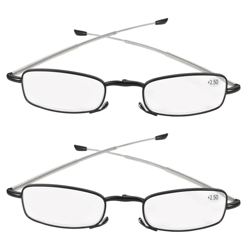 Portable 2 Pairs Of Compact Folding Reading Glasses With Mini Flip Top Carrying Case +2.5 Black
Portable 2 Pairs Of Compact Folding Reading Glasses With Mini Flip Top Carrying Case +2.5 Black