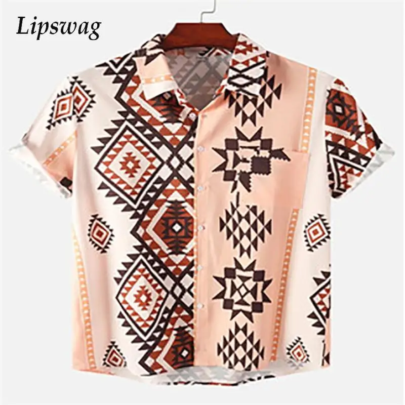 Vintage Pattern Printing Short Sleeve Cardigan Tops Men Spring Summer Casual Button-up Shirts Mens Fashion Turndown Collar Shirt
Vintage Pattern Printing Short Sleeve Cardigan Tops Men Spring Summer Casual Button-up Shirts Mens Fashion Turndown Collar Shirt