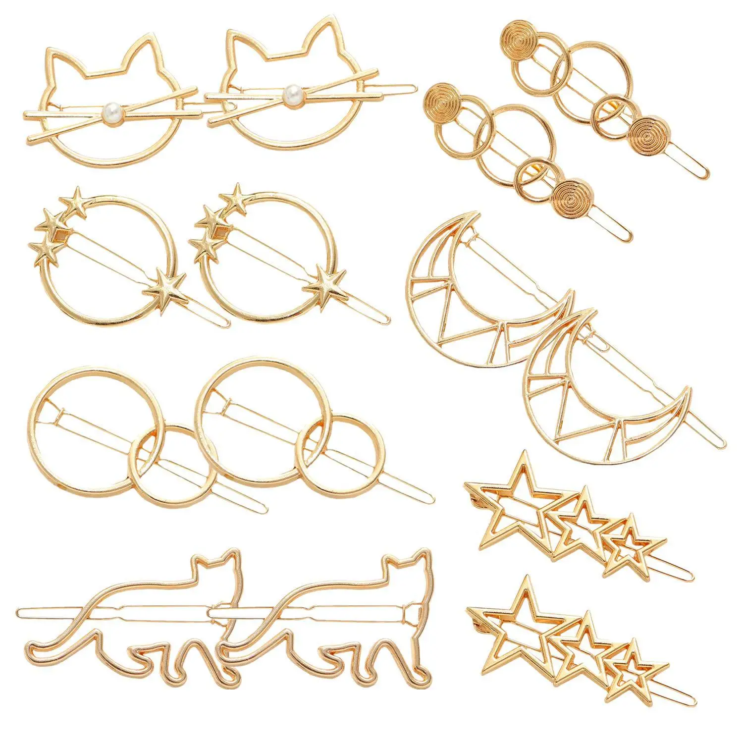 Chic Metal Geometric Hair Clip Round Star Cat Barrettes Hairpin Barrette Hair Claws Women Girls Fashion Hair Accessories Gifts
Chic Metal Geometric Hair Clip Round Star Cat Barrettes Hairpin Barrette Hair Claws Women Girls Fashion Hair Accessories Gifts