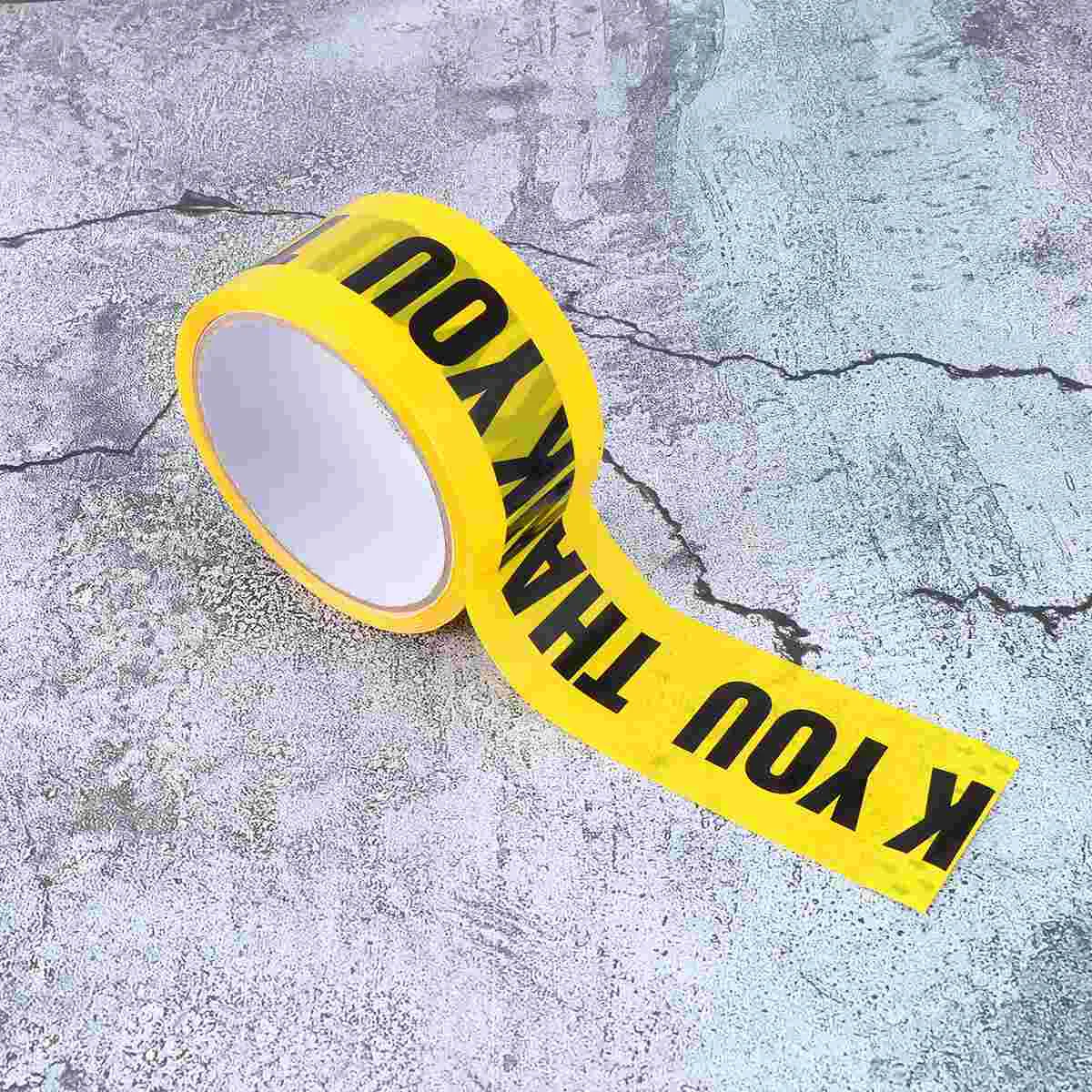 

1 Roll THANK YOU Safety Tape Safe Self Adhesive Sticker Warning Tape Masking Tape for Walls Floors Pipes (Yellow) Marking