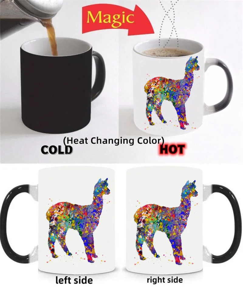 Watercolor Alpaca Mug Ceramic LLAMA Coffee Mugs Camel Porcelain Cup Tea Art Mugen Temperature Color Change Heating Mugs
Watercolor Alpaca Mug Ceramic LLAMA Coffee Mugs Camel Porcelain Cup Tea Art Mugen Temperature Color Change Heating Mugs