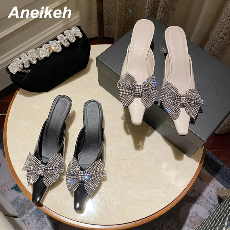 Aneikeh Women Mules Square Toe Bling Rhinestones Butterfly-Knot Decoration Transparent Heel Classics Party Pumps Gladiator Shoes
Aneikeh Women Mules Square Toe Bling Rhinestones Butterfly-Knot Decoration Transparent Heel Classics Party Pumps Gladiator Shoes