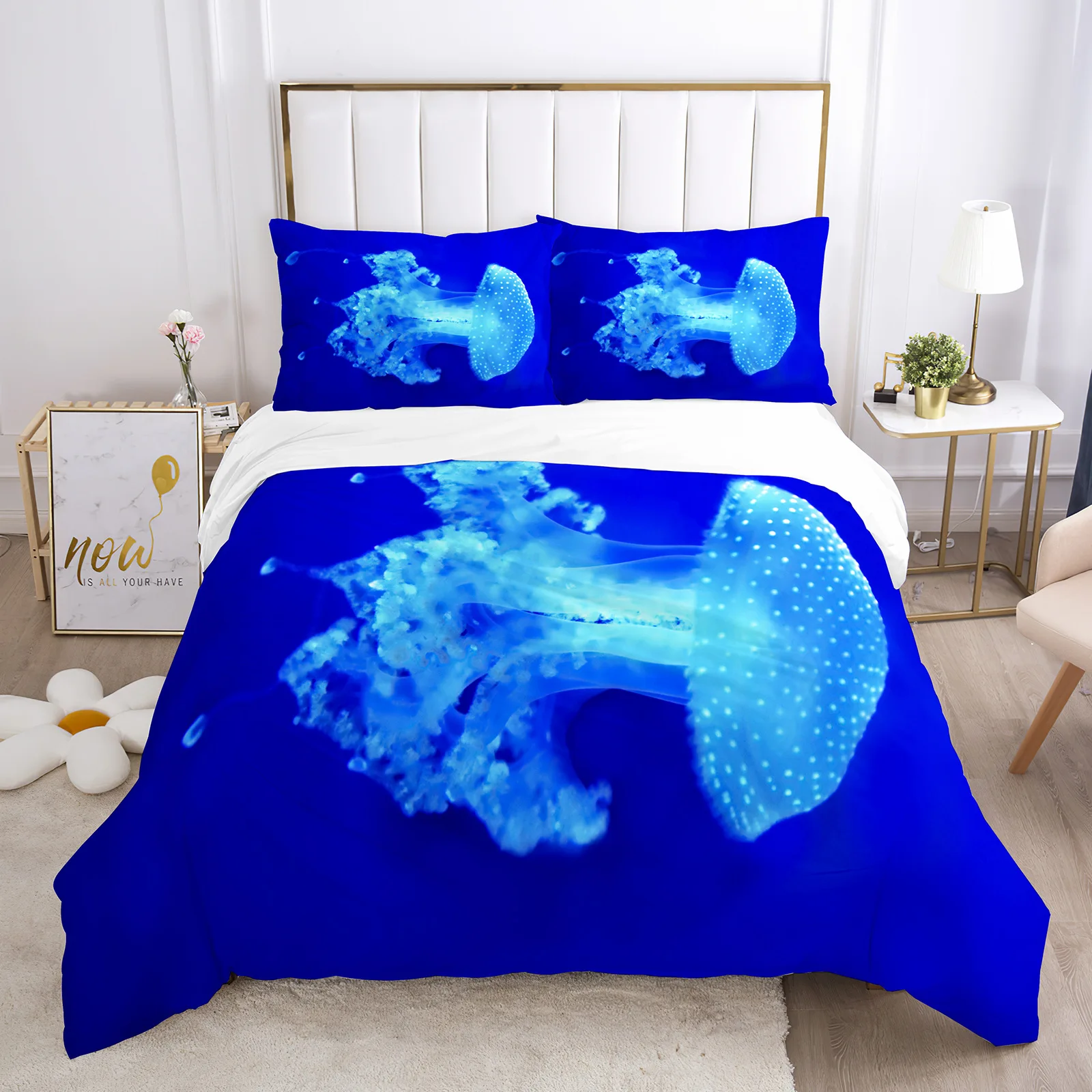 Jellyfish Duvet Cover Set Blue Sea Wild Animals Theme King Queen Size for Kids Teens Adult Polyester Bedding Set with Pillowcase
Jellyfish Duvet Cover Set Blue Sea Wild Animals Theme King Queen Size for Kids Teens Adult Polyester Bedding Set with Pillowcase