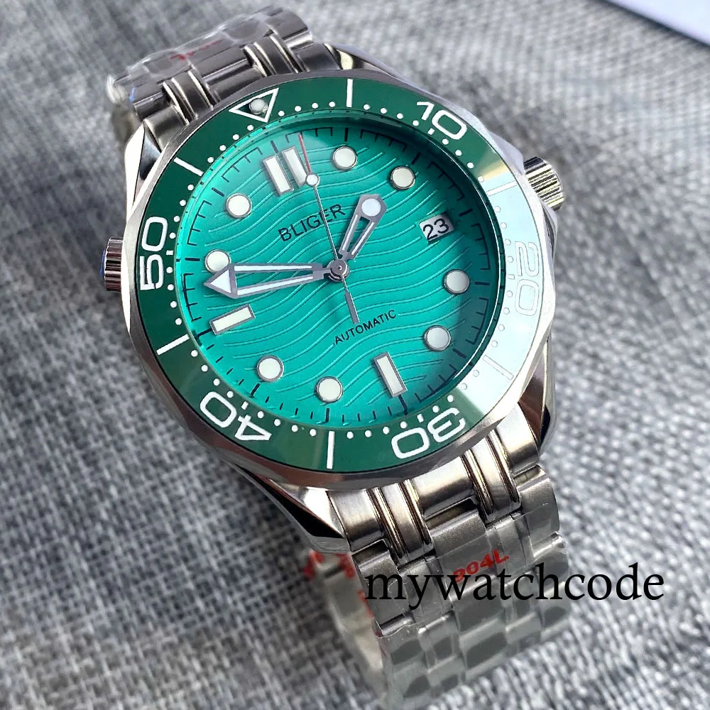 BLIGER 41mm NH35A Mechanical Automatic Wristwatch for Men Sapphire Crystal Luminous Greenish Blue Dial Ceramic Bezel Insert
BLIGER 41mm NH35A Mechanical Automatic Wristwatch for Men Sapphire Crystal Luminous Greenish Blue Dial Ceramic Bezel Insert