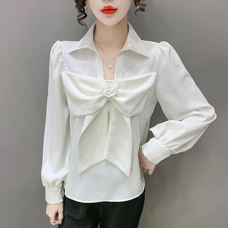 Pullover Vintage Bow V Neck Female Autumn Long Sleeve White Shirt Female Blusas Mujer De Moda New Button Up Shirts 850C
Pullover Vintage Bow V Neck Female Autumn Long Sleeve White Shirt Female Blusas Mujer De Moda New Button Up Shirts 850C